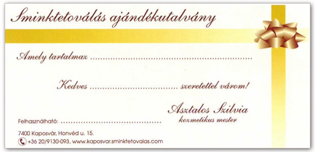 sminktetoválás ajándékutalvány sminktetoválás ajándékutalvány